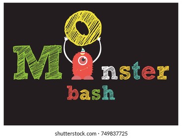 monster party card design. vector illustration

