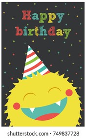 monster party card design. vector illustration

