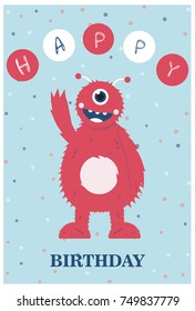 monster party card design. vector illustration

