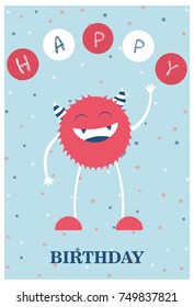 monster party card design. vector illustration

