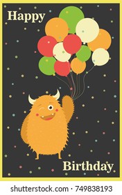 monster party card design. vector illustration

