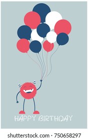 monster party card design. vector illustration

