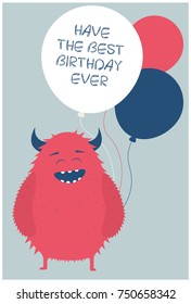 monster party card design. vector illustration


