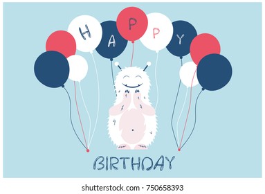 monster party card design. vector illustration

