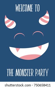 monster party card design. vector illustration

