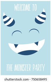 monster party card design. vector illustration

