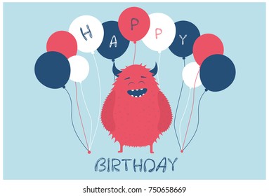 monster party card design. vector illustration

