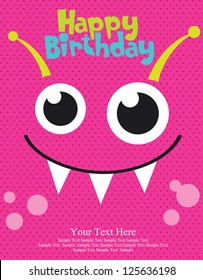 monster party card. vector illustration