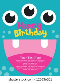 monster party card. vector illustration