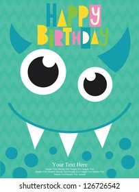 monster party card. vector illustration