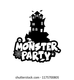 Monster party design with creative design vector 