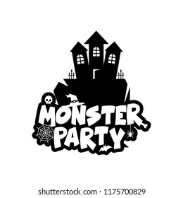 Monster party design with creative design vector 