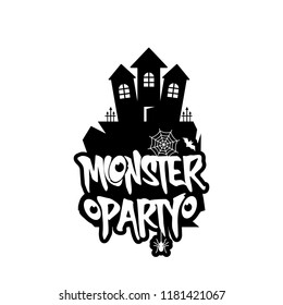 Monster party design with creative design vector 