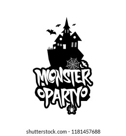 Monster party design with creative design vector 