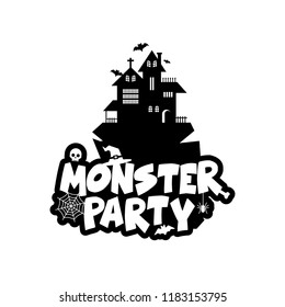 Monster party design with creative design vector 