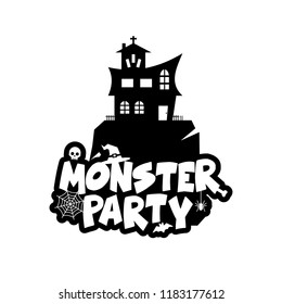 Monster party design with creative design vector 
