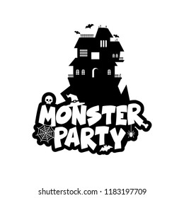 Monster party design with creative design vector 