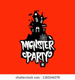 Monster party design with creative design vector 