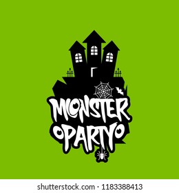 Monster party design with creative design vector 