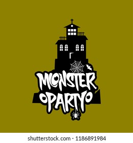 Monster party design with creative design vector 