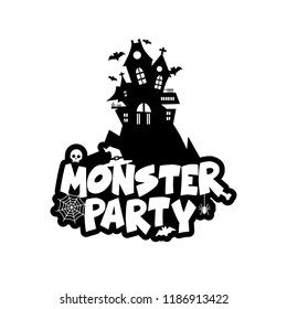 Monster party design with creative design vector 