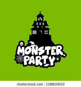 Monster party design with creative design vector 