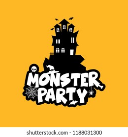 Monster party design with creative design vector 