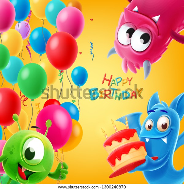 Monster Party Illustration Stock Vector (Royalty Free) 1300240870