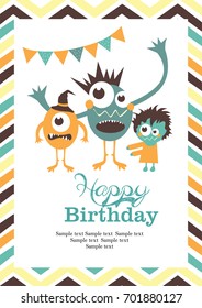 Monster party invitation card
