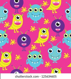 monster pattern design. vector illustration