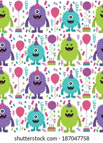 monster pattern design. vector illustration 