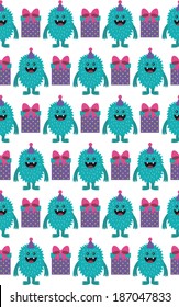 monster pattern design. vector illustration