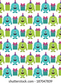 monster pattern design. vector illustration 