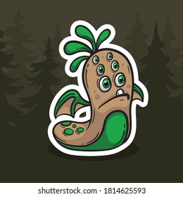 Monster peanut illustration, You can use to sticker, logo, t-shirt design etc