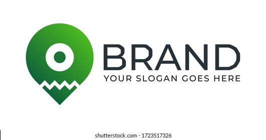 Monster Pin Logo Template. Monster Location Icon Vector Template