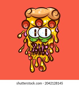 MONSTER PIZZA FOR CHARACTER, STICKER, T-SHIRT.