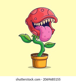 Monster plant illustration. Vector icon