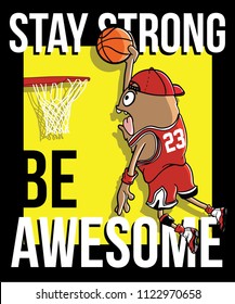 monster playing basketball vector design