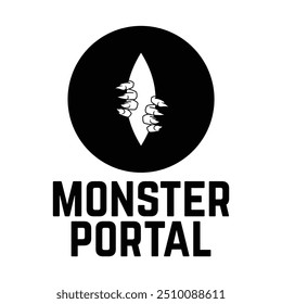monster portal minimalist logo design