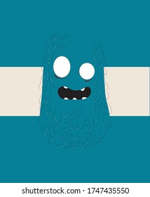 monster poster doodle cute flat