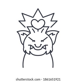 Monster power icon, linear isolated illustration, thin line vector, web design sign, outline concept symbol with editable stroke on white background.