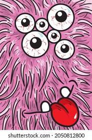 Monster pulling a funny face.