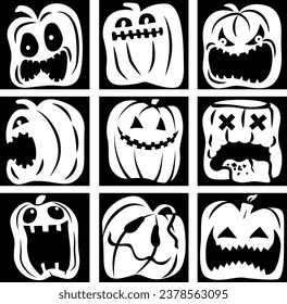 Monster pumpkin collections character vector