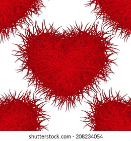 Monster red heart. Seamless pattern. Eps 10.