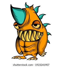 Monster rhino cartoon Vector. Funny and scary Animals cartoon character illustration clipart