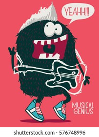 monster rock star vector design