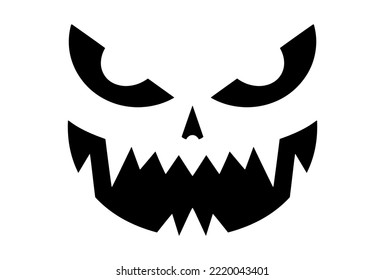 Monster scary face silhouette character illustration.	