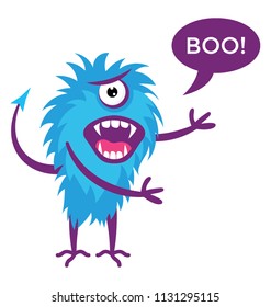 
Monster screaming in fear, one eyed monster or cyclops flat icon image 
