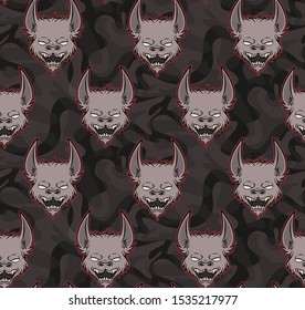 monster seamless pattern. camouflage background. Suitable for decorating the holiday of Halloween. Template for wallpaper, packaging, textile, fabric