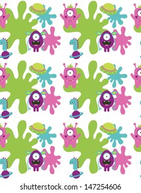 monster seamless pattern design. vector illustration